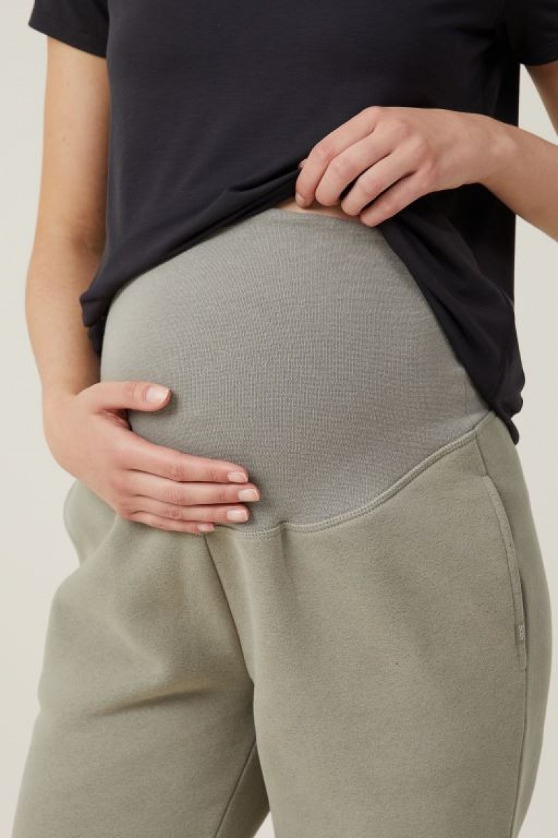 Cotton On Plush Gym Track Pant Women's Maternity Wear Khaki | iKjWARWhCp3