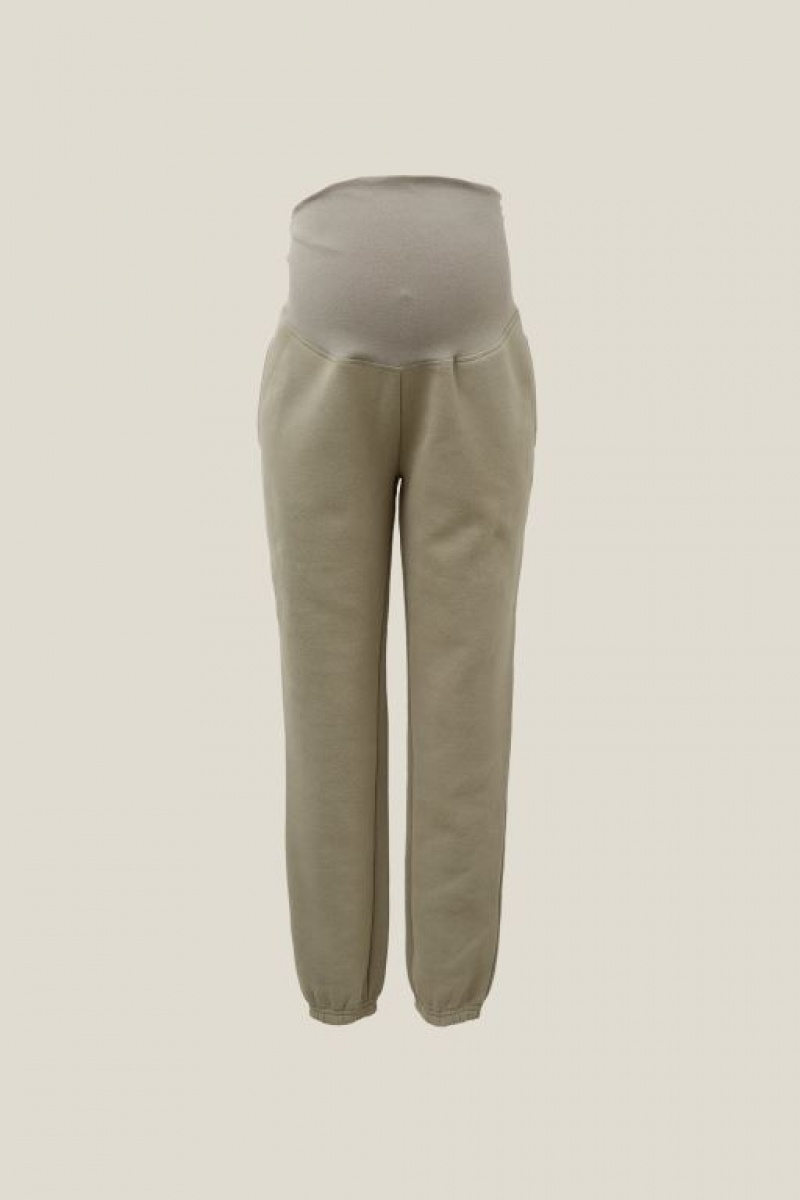 Cotton On Plush Gym Track Pant Women's Maternity Wear Khaki | iKjWARWhCp3