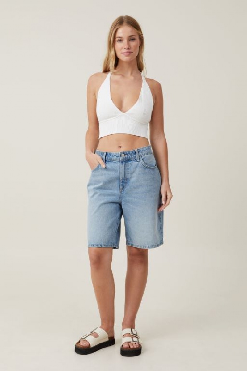Cotton On Pointelle Halter Women's Knitwear White | V3i8TU5jCAZ