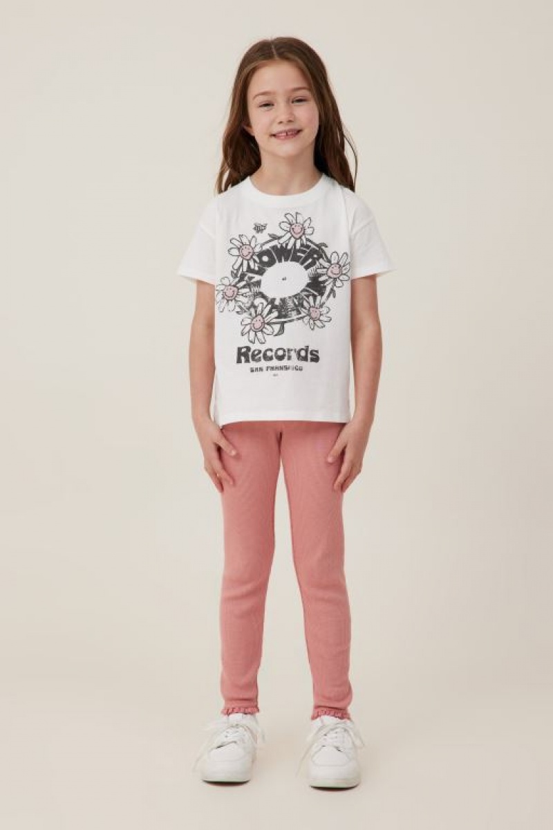 Cotton On Poppy Short Sleeve Print Girls' T Shirts Light Yellow / Flower | S89r39dYAwq
