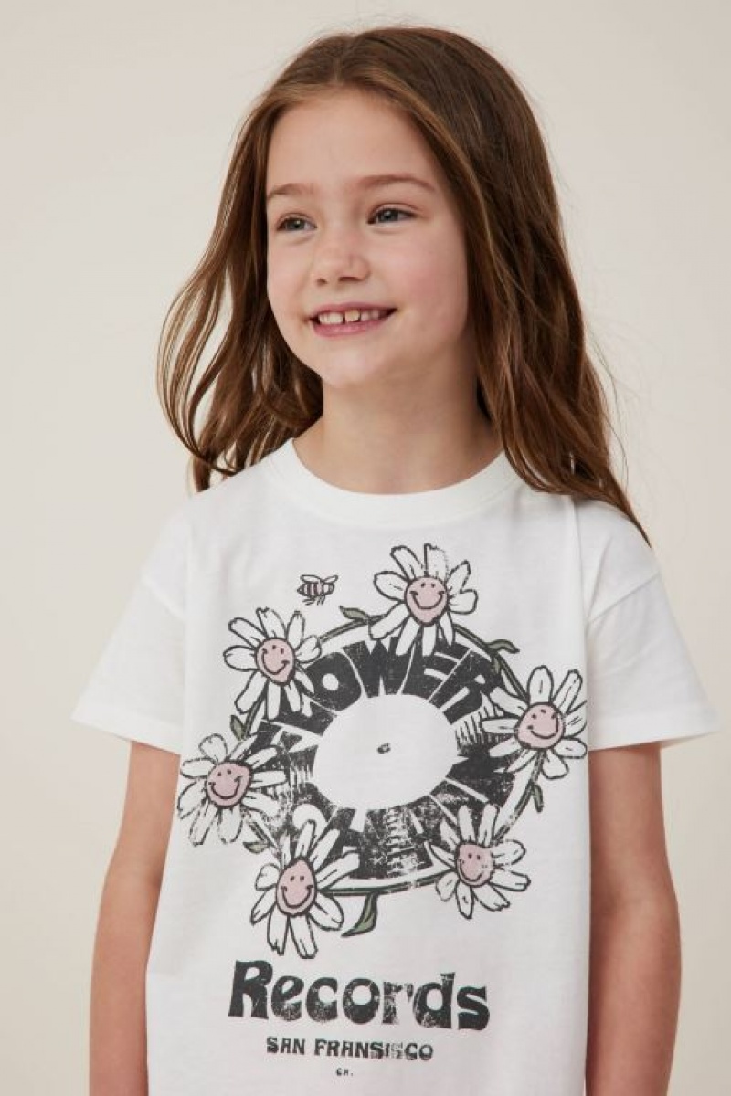 Cotton On Poppy Short Sleeve Print Girls' T Shirts Light Yellow / Flower | S89r39dYAwq