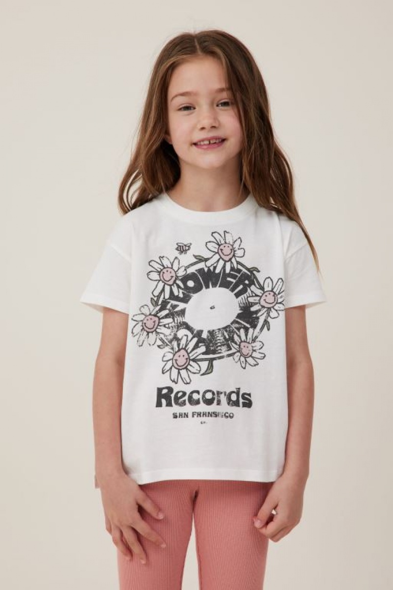 Cotton On Poppy Short Sleeve Print Girls\' T Shirts Light Yellow / Flower | S89r39dYAwq