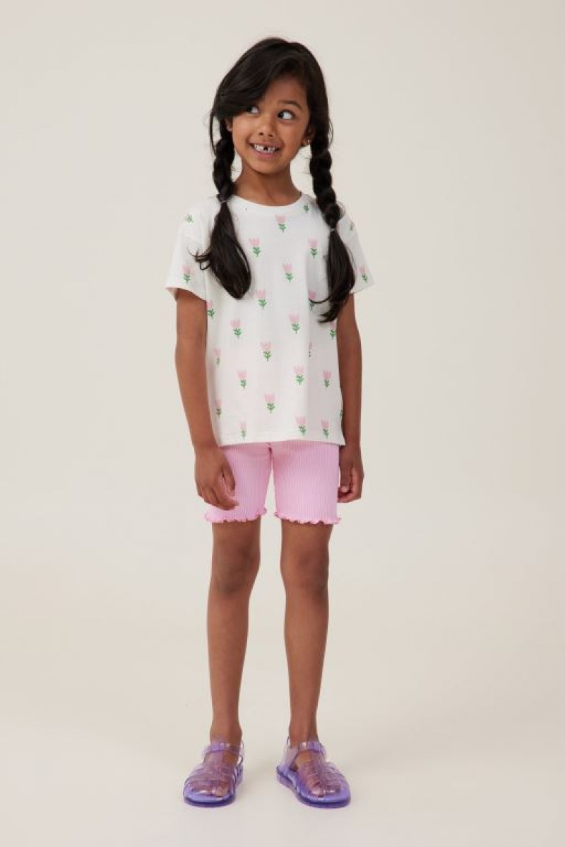 Cotton On Poppy Short Sleeve Print Girls' T Shirts Light Yellow | iHZHeDG3mvC