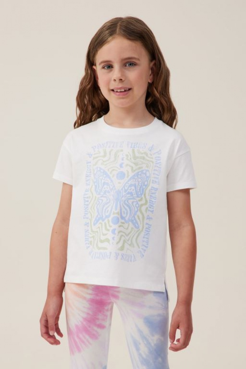 Cotton On Poppy Short Sleeve Print Girls\' T Shirts Light Yellow | rT7cZ1Gcdf3