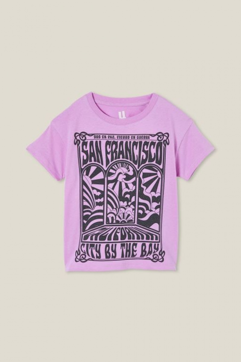 Cotton On Poppy Short Sleeve Print Girls\' T Shirts Lavender | uoH3Bkjhd2M