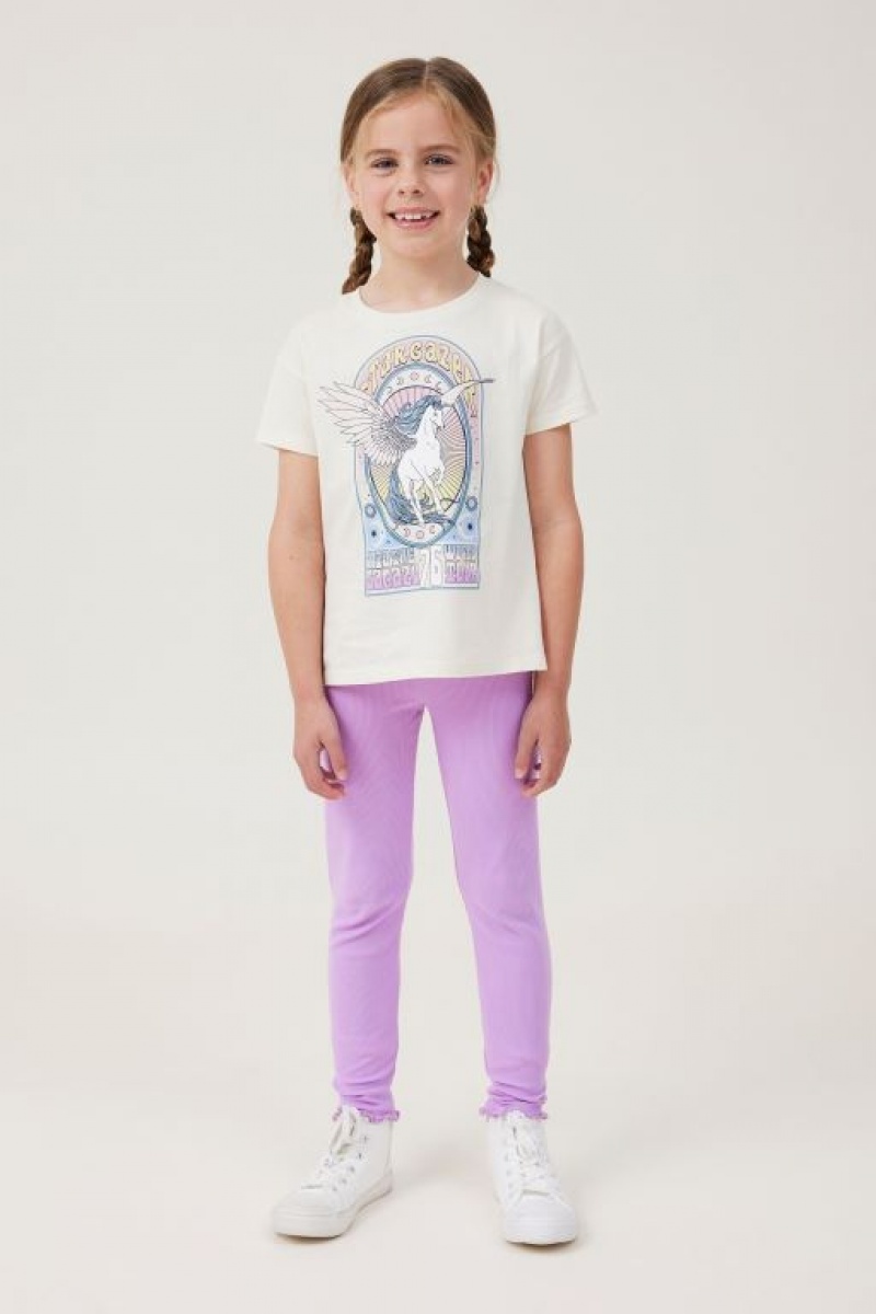 Cotton On Poppy Short Sleeve Print Girls' T Shirts Light Yellow | 6Xw8HIGJ9UG