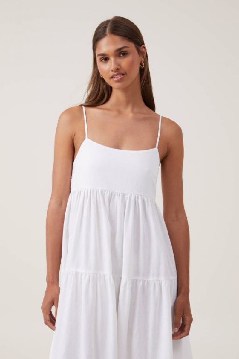 Cotton On Poppy Tiered Women's Maxi Dress White | 9kMjwJnStfR