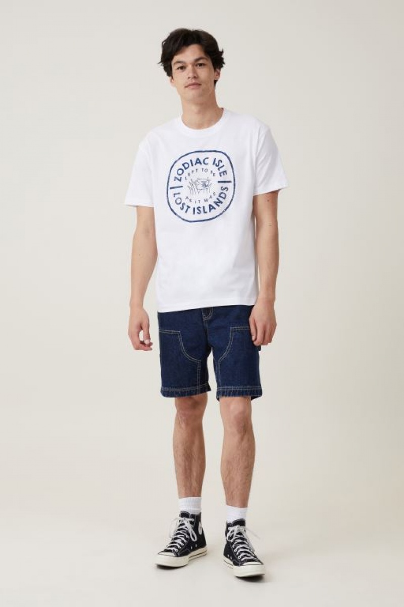 Cotton On Premium Loose Fit Art Men's Graphic T-Shirts White | Kl6cQW3ZxSp