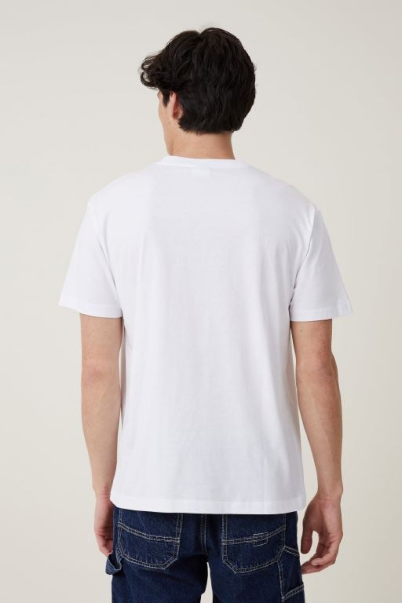 Cotton On Premium Loose Fit Art Men's Graphic T-Shirts White | Kl6cQW3ZxSp