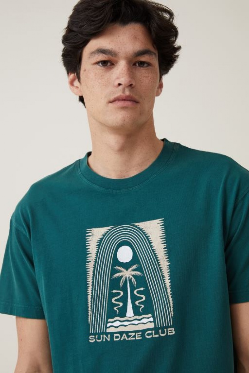 Cotton On Premium Loose Fit Art Men's Graphic T-Shirts Evergreen | N9IsPPeSfdu
