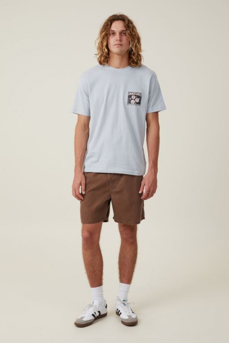 Cotton On Premium Loose Fit Art Men's Graphic T-Shirts Blue / Snake | do3r2nHGKB5