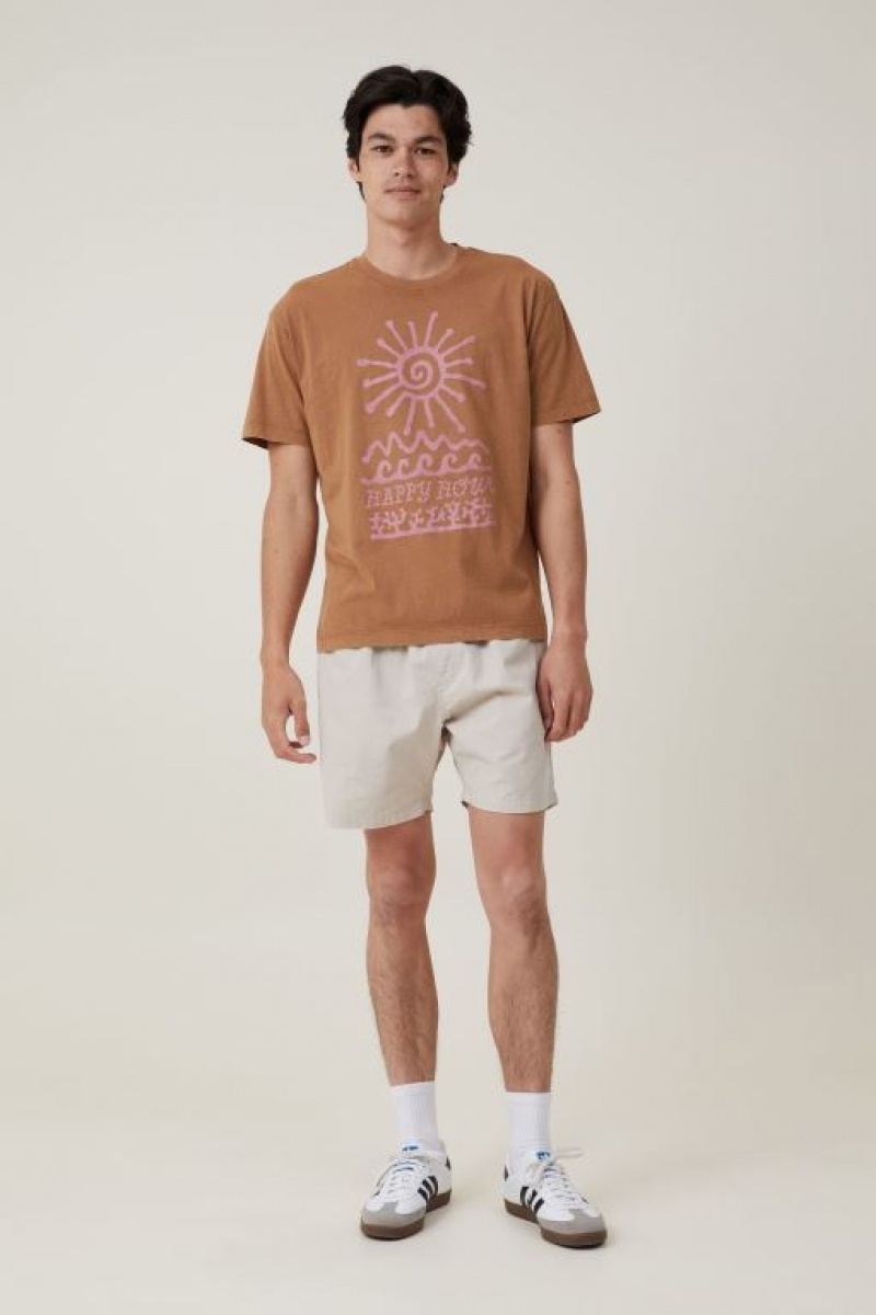 Cotton On Premium Loose Fit Art Men's Graphic T-Shirts Almond | mgZt0ThoJvd