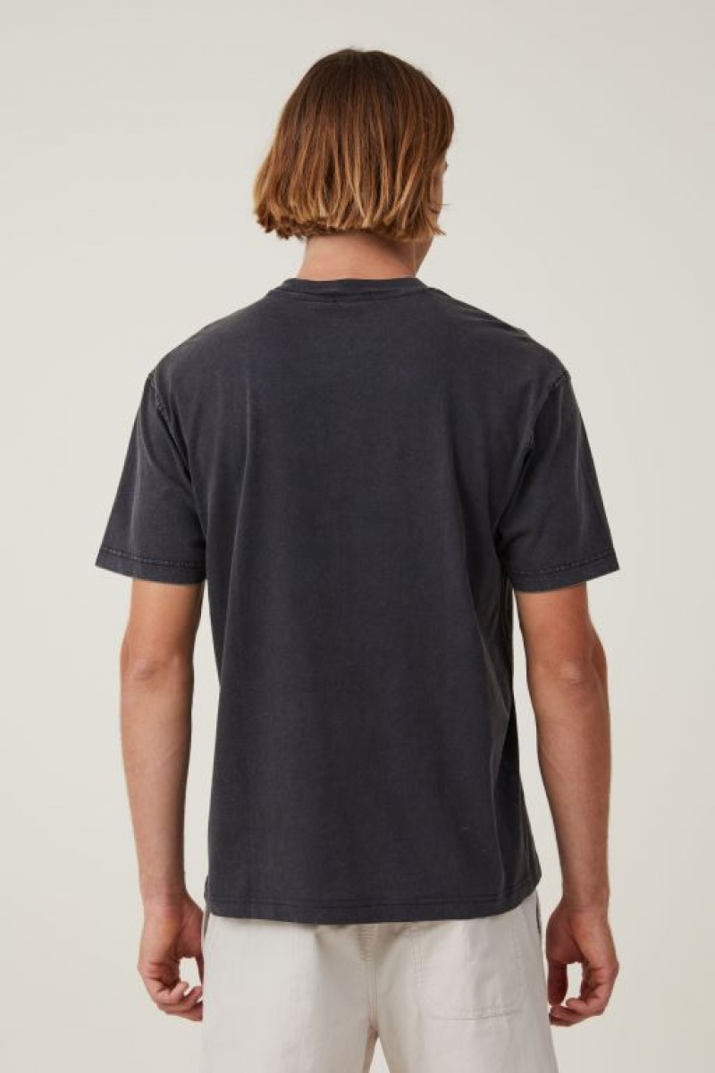 Cotton On Premium Loose Fit Art Men's Graphic T-Shirts Black | PFCAlOSUklD