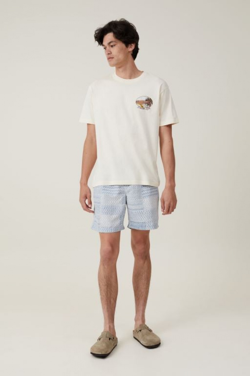 Cotton On Premium Loose Fit Art Men's Graphic T-Shirts Creampuff | Z8WHPymVFTT