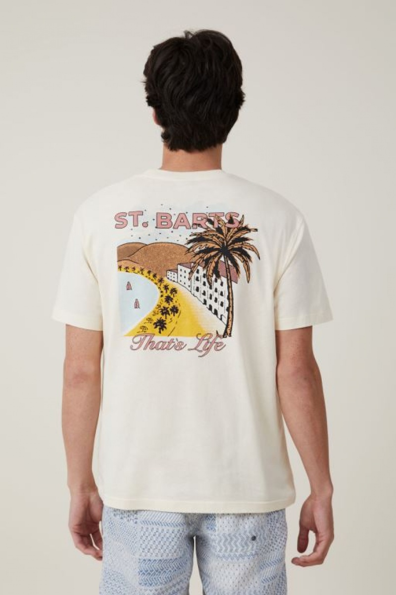Cotton On Premium Loose Fit Art Men's Graphic T-Shirts Creampuff | Z8WHPymVFTT