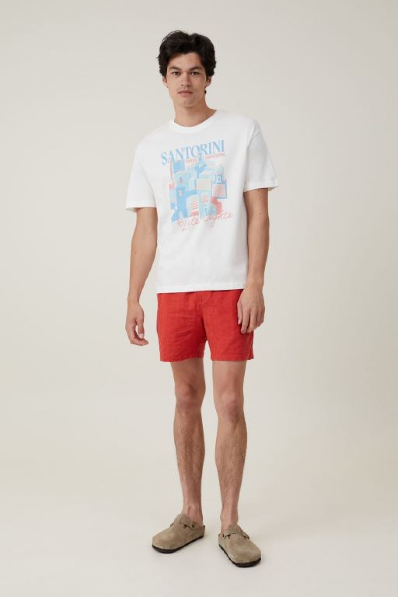 Cotton On Premium Loose Fit Art Men's Graphic T-Shirts White | N4nHjjpIJXy