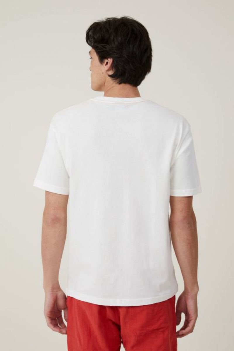 Cotton On Premium Loose Fit Art Men's Graphic T-Shirts White | N4nHjjpIJXy