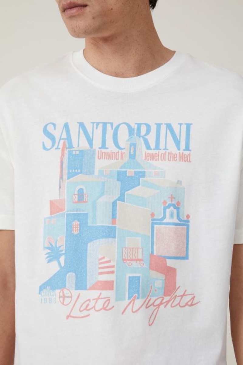 Cotton On Premium Loose Fit Art Men's Graphic T-Shirts White | N4nHjjpIJXy