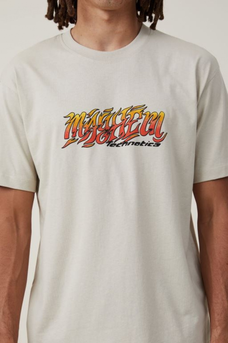 Cotton On Premium Loose Fit Art Men's Graphic T-Shirts White | nyI9ArGV666