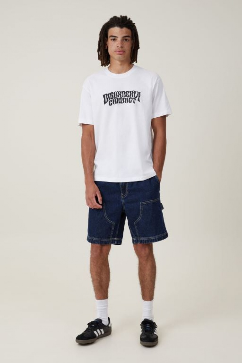 Cotton On Premium Loose Fit Art Men's Graphic T-Shirts White | dyC1rEpAZuR