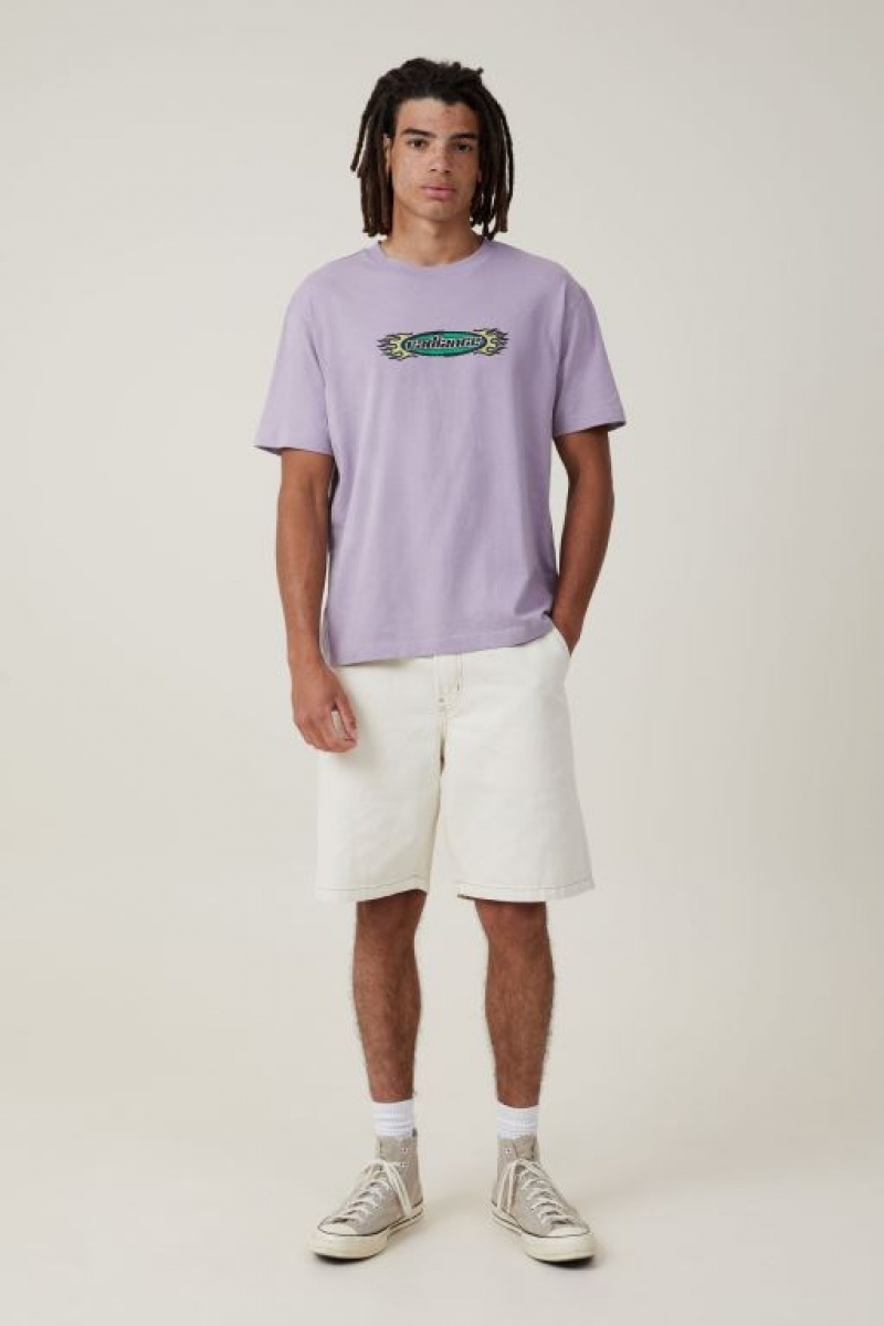 Cotton On Premium Loose Fit Art Men's Graphic T-Shirts Lavender | HX1yyG6iEag