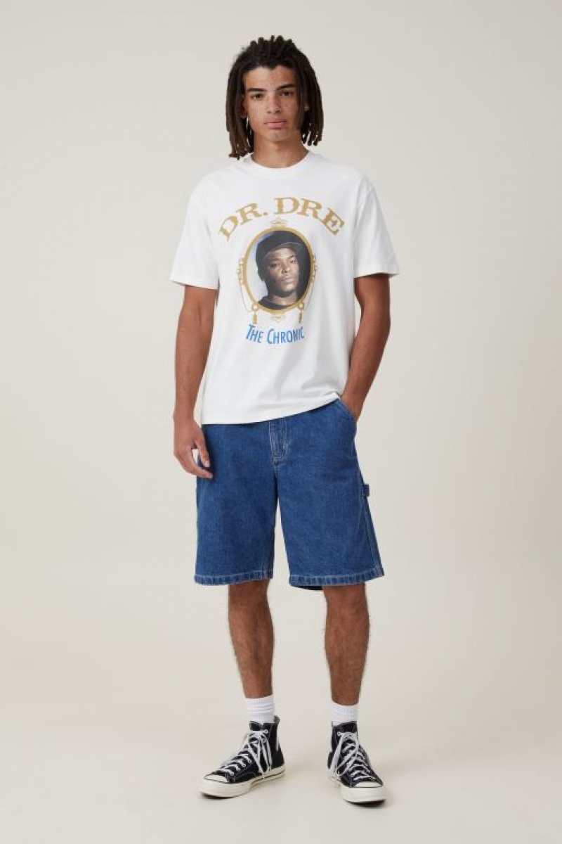 Cotton On Premium Loose Fit Music Men's Graphic T-Shirts White | cQUPbG6zGPz