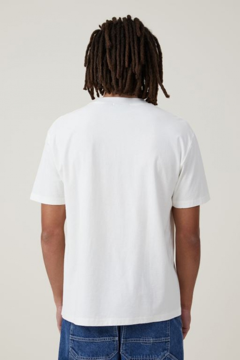 Cotton On Premium Loose Fit Music Men's Graphic T-Shirts White | cQUPbG6zGPz
