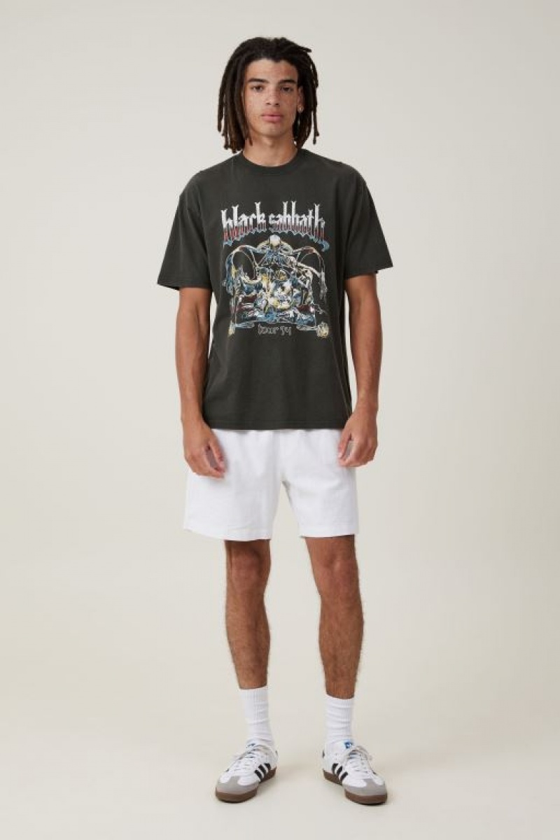 Cotton On Premium Loose Fit Music Men's Graphic T-Shirts Black / Black | RufQmG17yvx