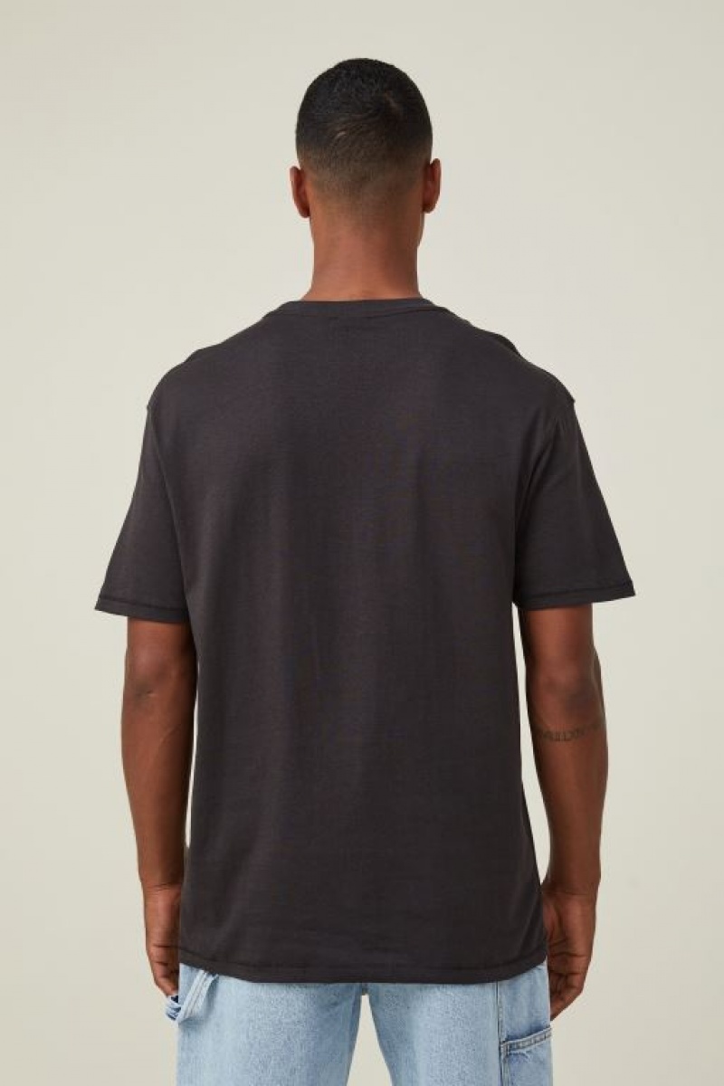 Cotton On Premium Loose Fit Music Men's Graphic T-Shirts Black | 8D9QUZHYuqQ