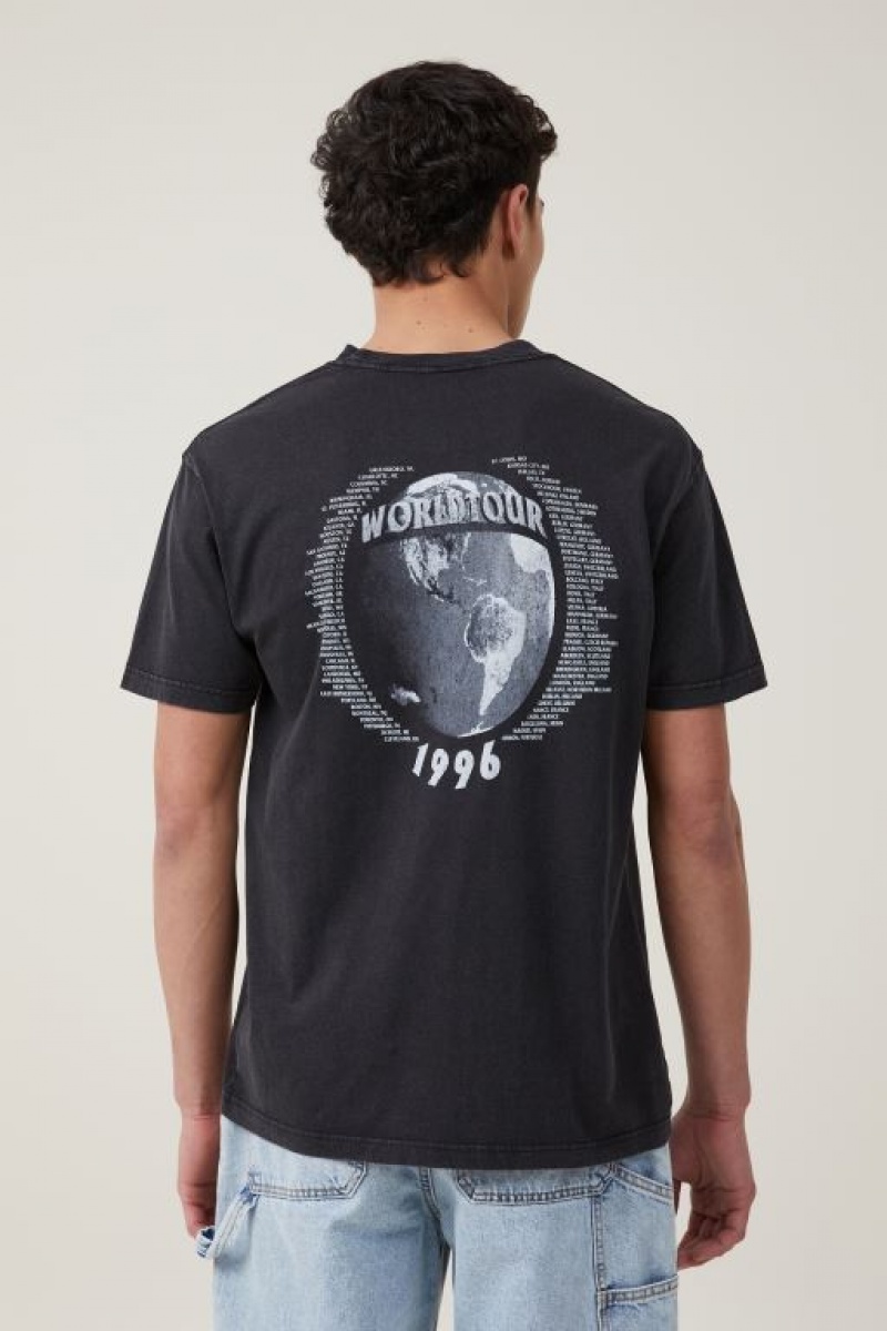 Cotton On Premium Loose Fit Music Men's Graphic T-Shirts Black | d32Q03mbdiH
