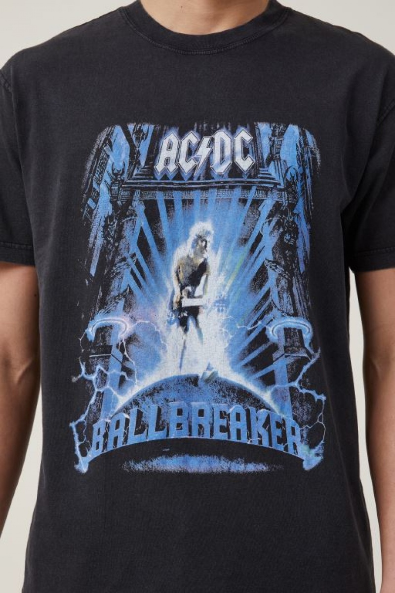 Cotton On Premium Loose Fit Music Men's Graphic T-Shirts Black | d32Q03mbdiH