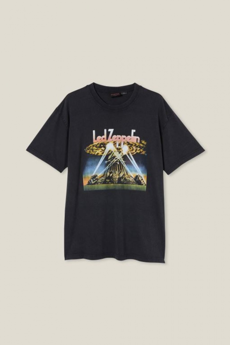 Cotton On Premium Loose Fit Music Men's Graphic T-Shirts Black | cPMmrvwOM9R