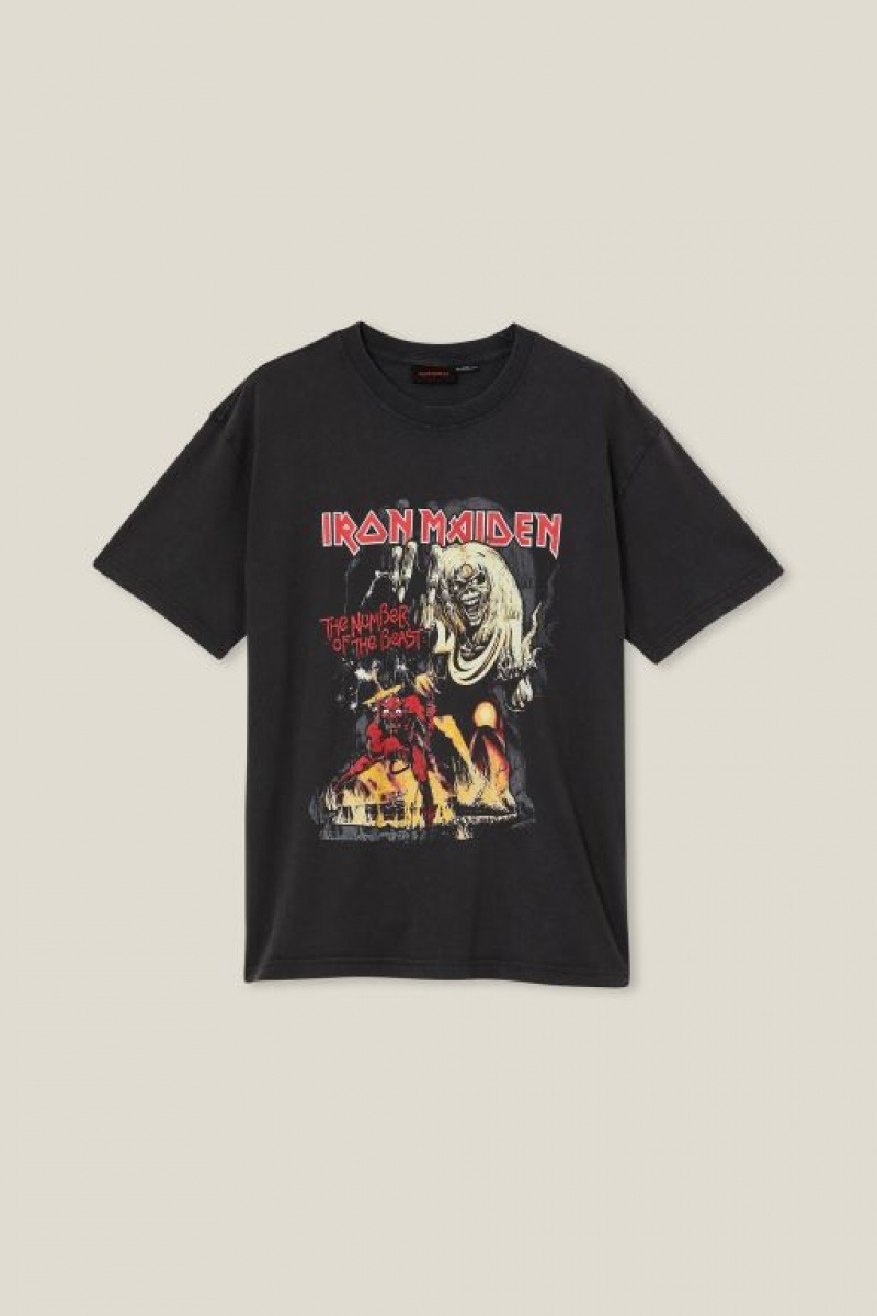 Cotton On Premium Loose Fit Music Men's Graphic T-Shirts Black | YGGjYoeJg41