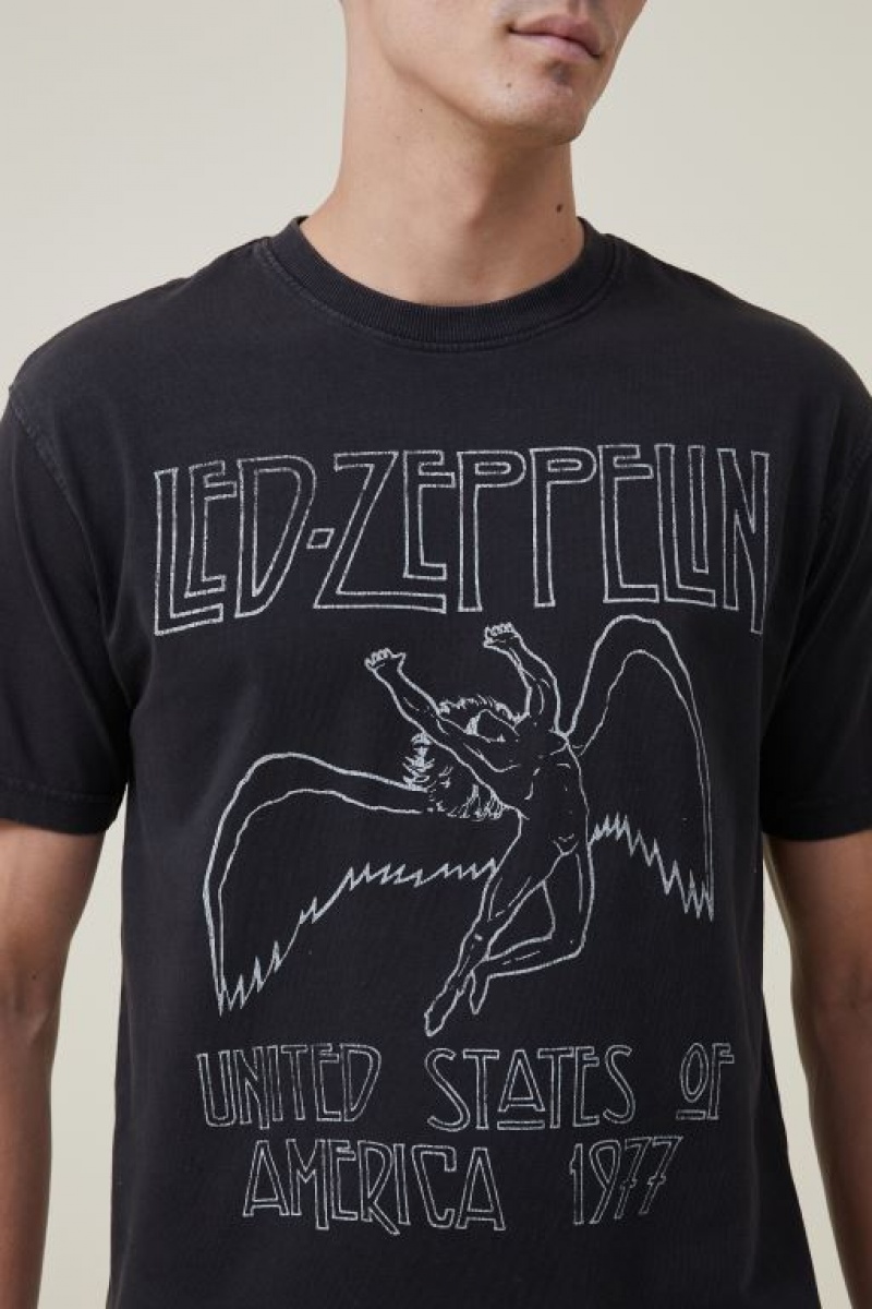 Cotton On Premium Loose Fit Music Men's Graphic T-Shirts Black | YmCjzsJ563K