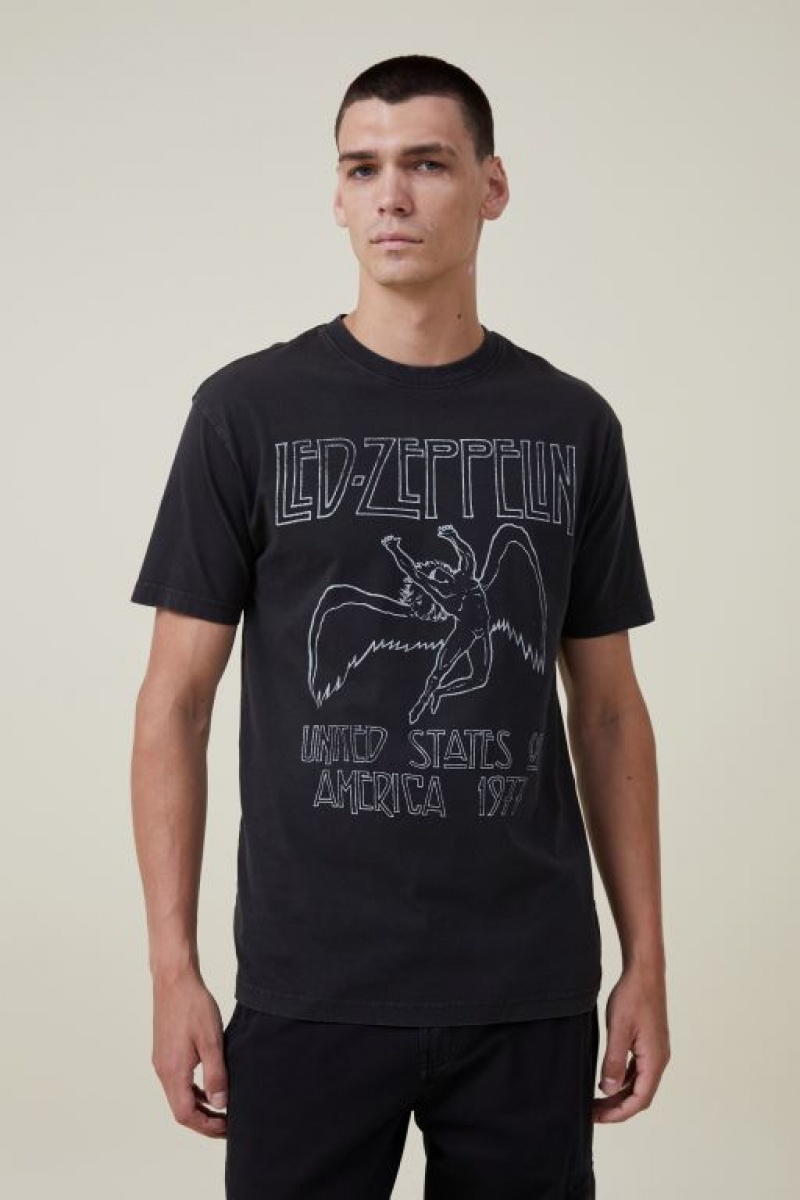 Cotton On Premium Loose Fit Music Men\'s Graphic T-Shirts Black | YmCjzsJ563K