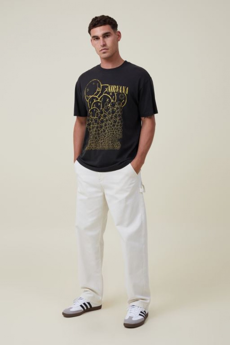 Cotton On Premium Loose Fit Music Men's Graphic T-Shirts Black | MRxhNIDM8qJ