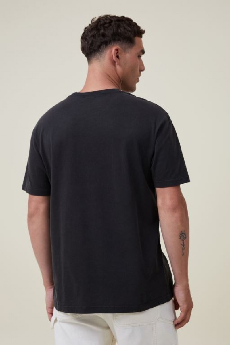 Cotton On Premium Loose Fit Music Men's Graphic T-Shirts Black | MRxhNIDM8qJ