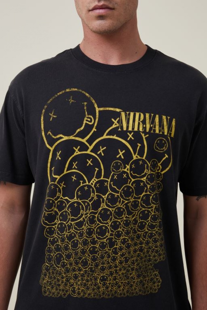 Cotton On Premium Loose Fit Music Men's Graphic T-Shirts Black | MRxhNIDM8qJ