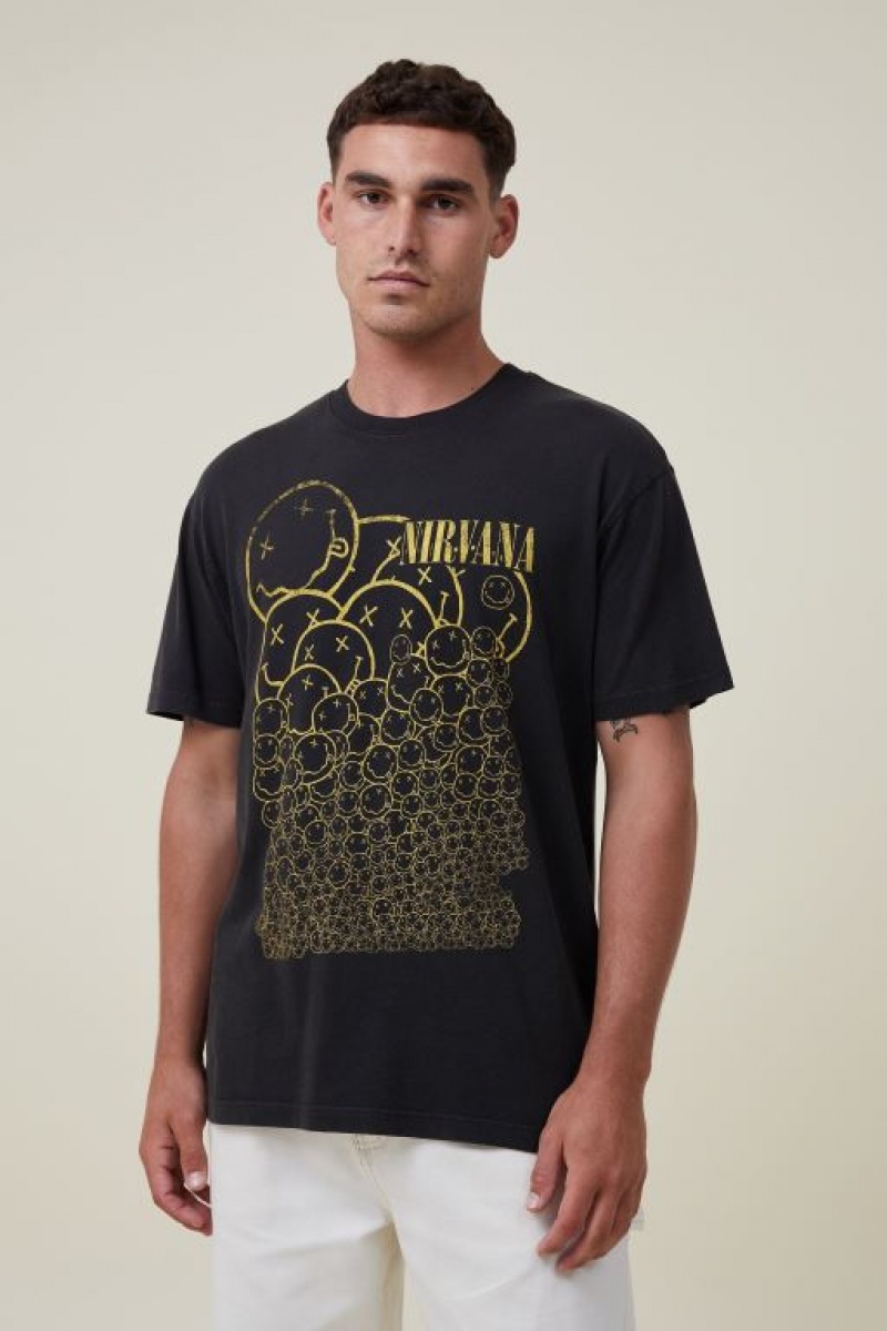 Cotton On Premium Loose Fit Music Men\'s Graphic T-Shirts Black | MRxhNIDM8qJ