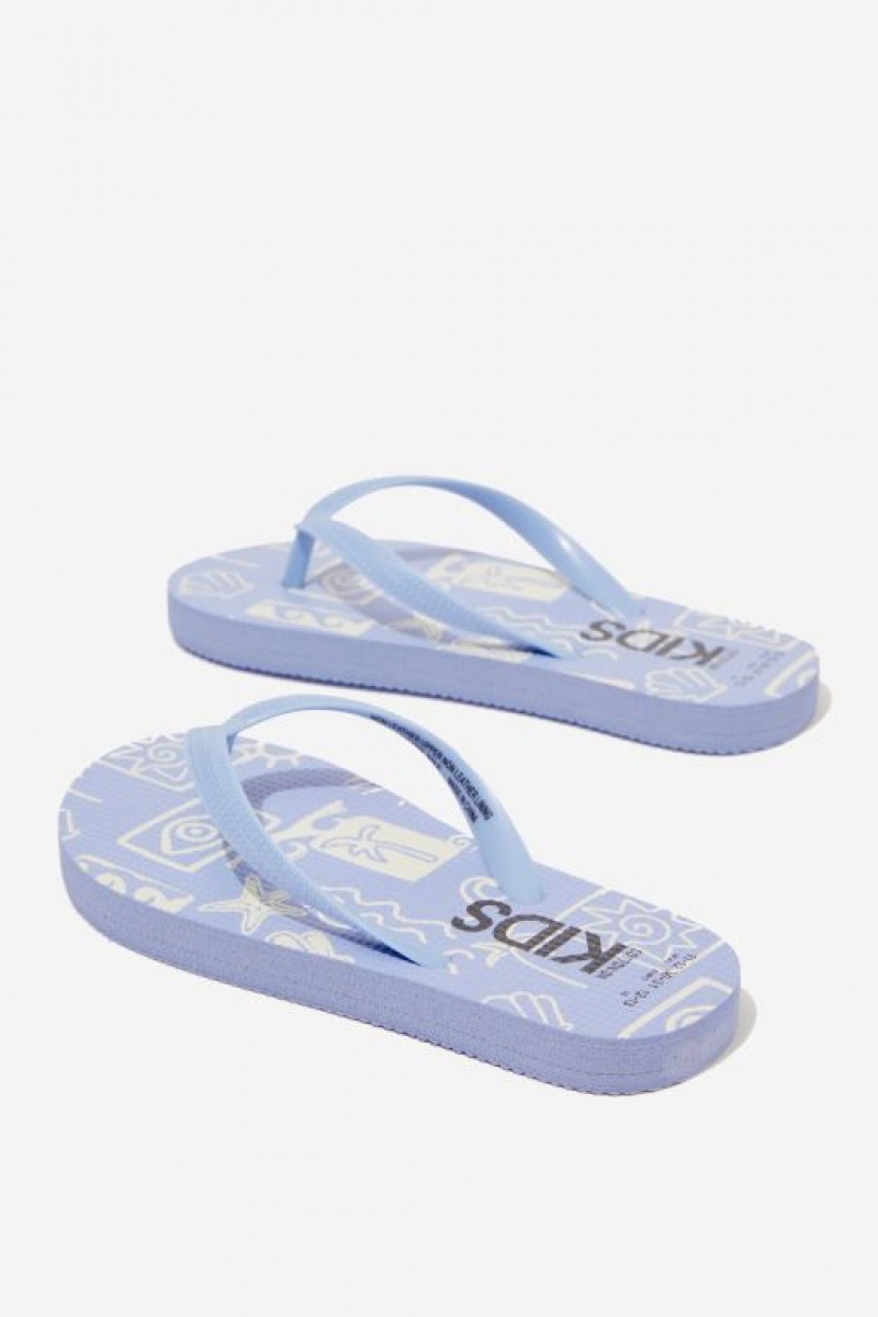 Cotton On Printed Flip Flop Girls' Sandals Blue | OnICC6zHQjv