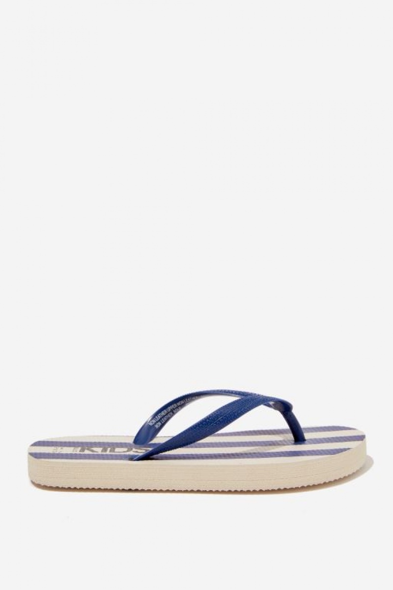Cotton On Printed Flip Flop Girls' Sandals Stripes / Navy | 14LglJUgb5E