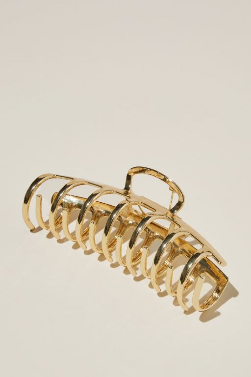 Cotton On Rachel Hair Claw Women\'s Hair Accessories Gold | QUBzeInFHXj