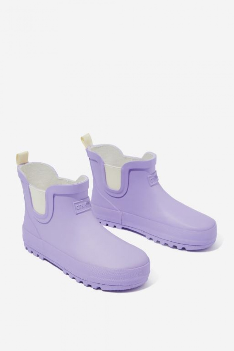 Cotton On Rainy Day Gusset Girls' Boots Purple | XAUNC2swcgu