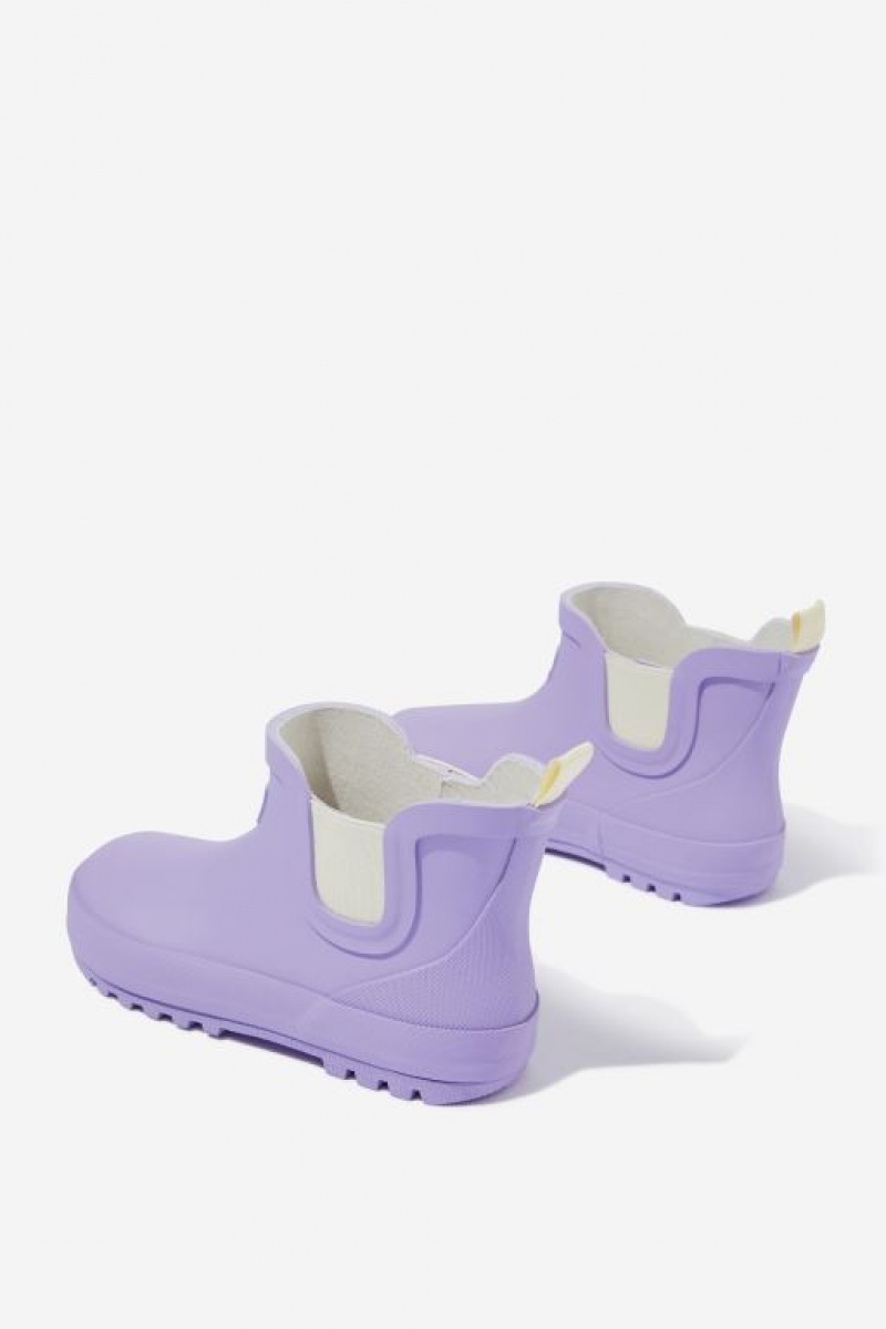 Cotton On Rainy Day Gusset Girls' Boots Purple | XAUNC2swcgu