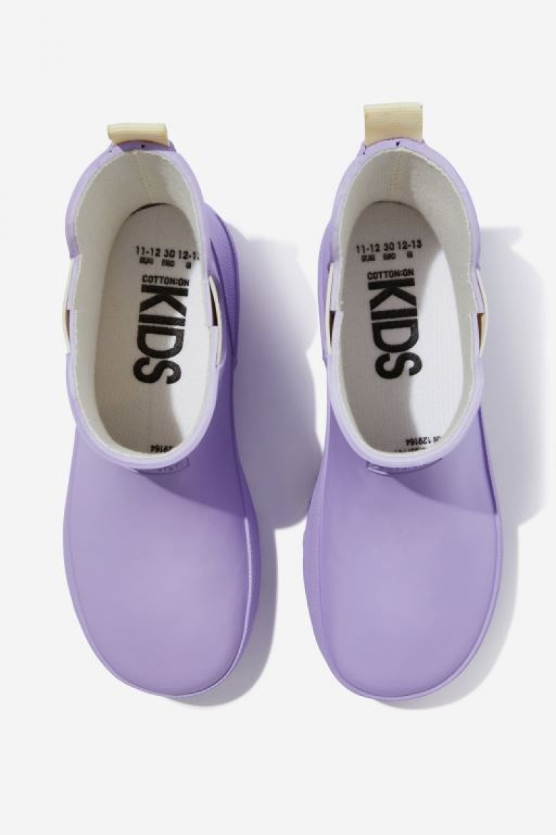 Cotton On Rainy Day Gusset Girls' Boots Purple | XAUNC2swcgu