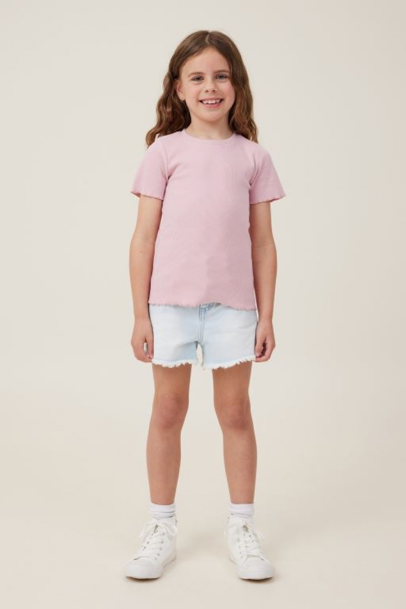 Cotton On Raya Rib Baby Girls' T Shirts Marshmallow | fkqEi2iYHOE