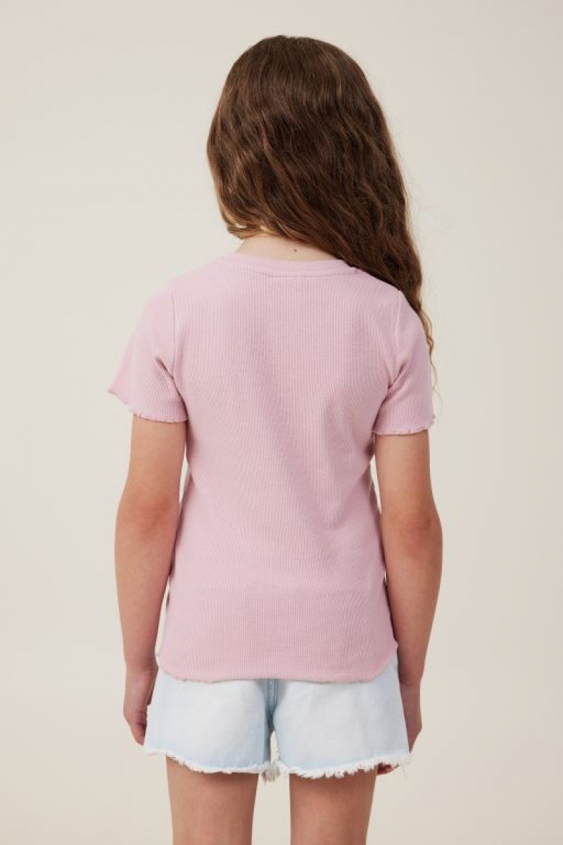 Cotton On Raya Rib Baby Girls' T Shirts Marshmallow | fkqEi2iYHOE