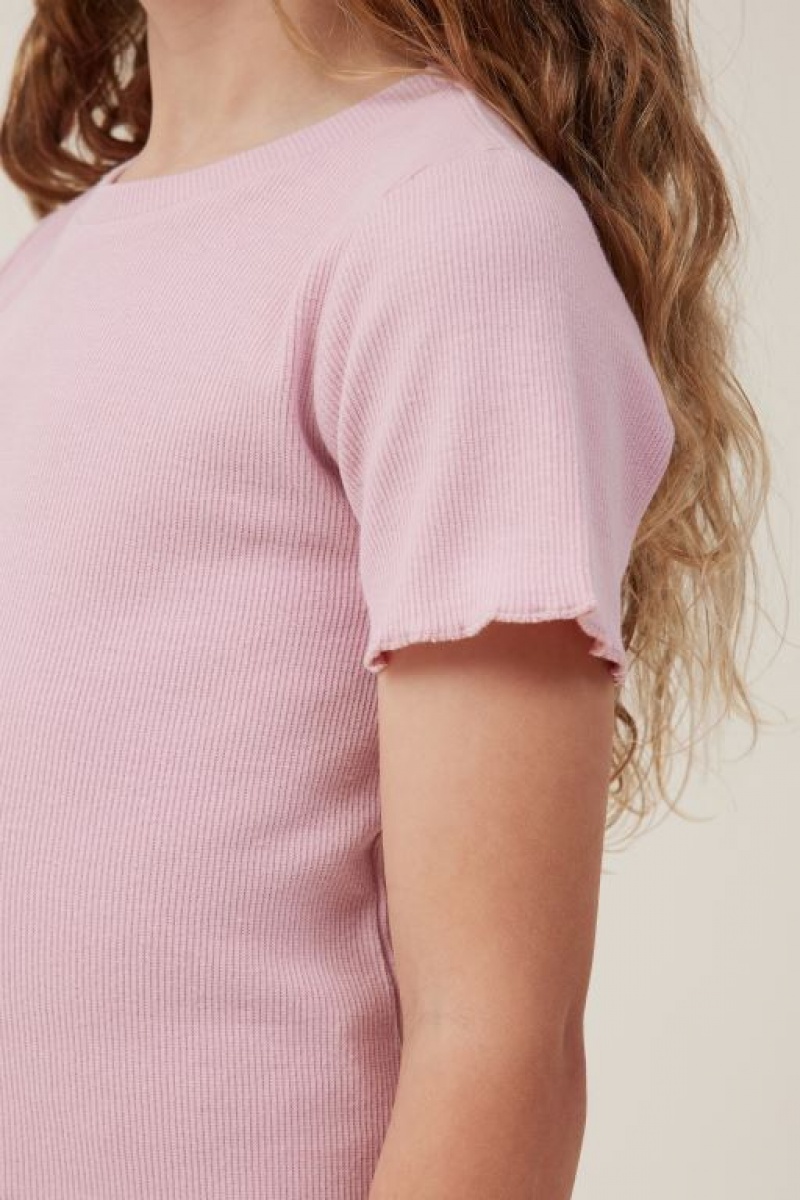 Cotton On Raya Rib Baby Girls' T Shirts Marshmallow | fkqEi2iYHOE