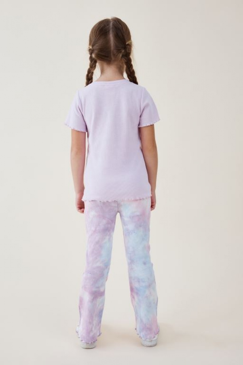 Cotton On Raya Rib Baby Girls' T Shirts Purple | veSvJAcYRPb