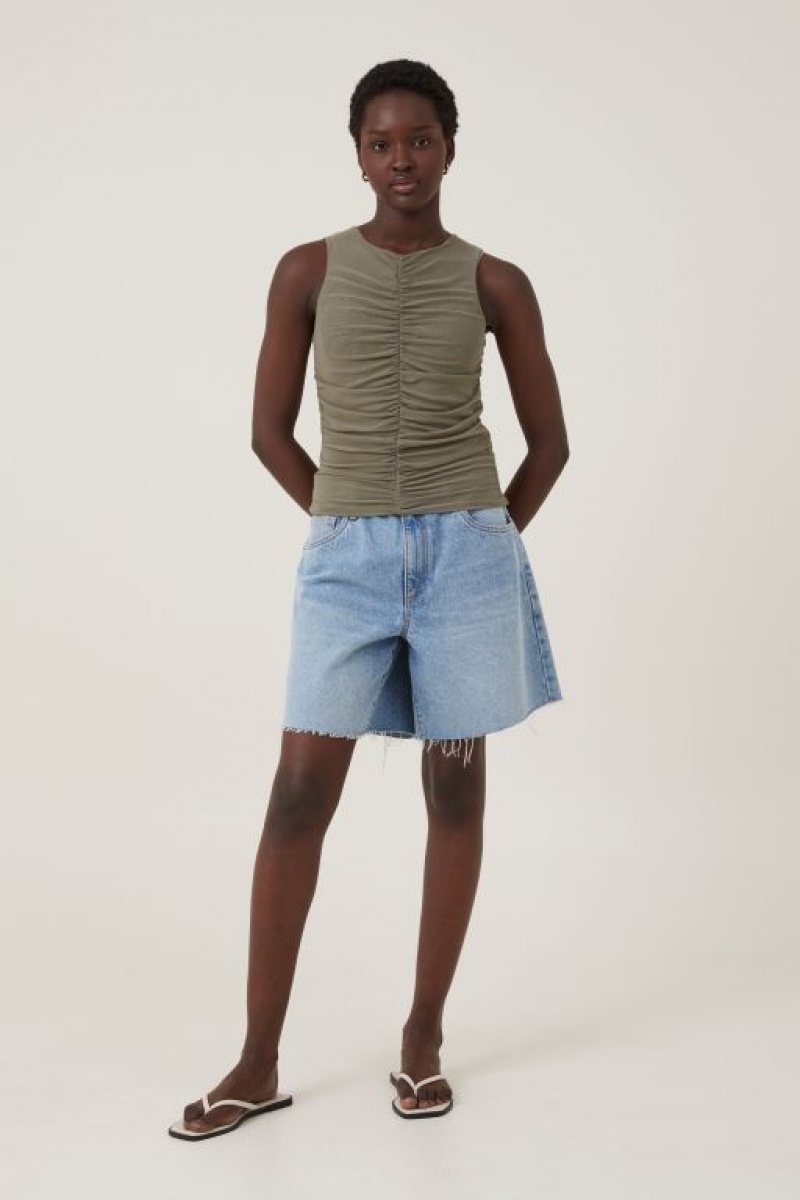 Cotton On Rebecca Gathered Women's Tanks Woodland | wj7Vc6O6K1v